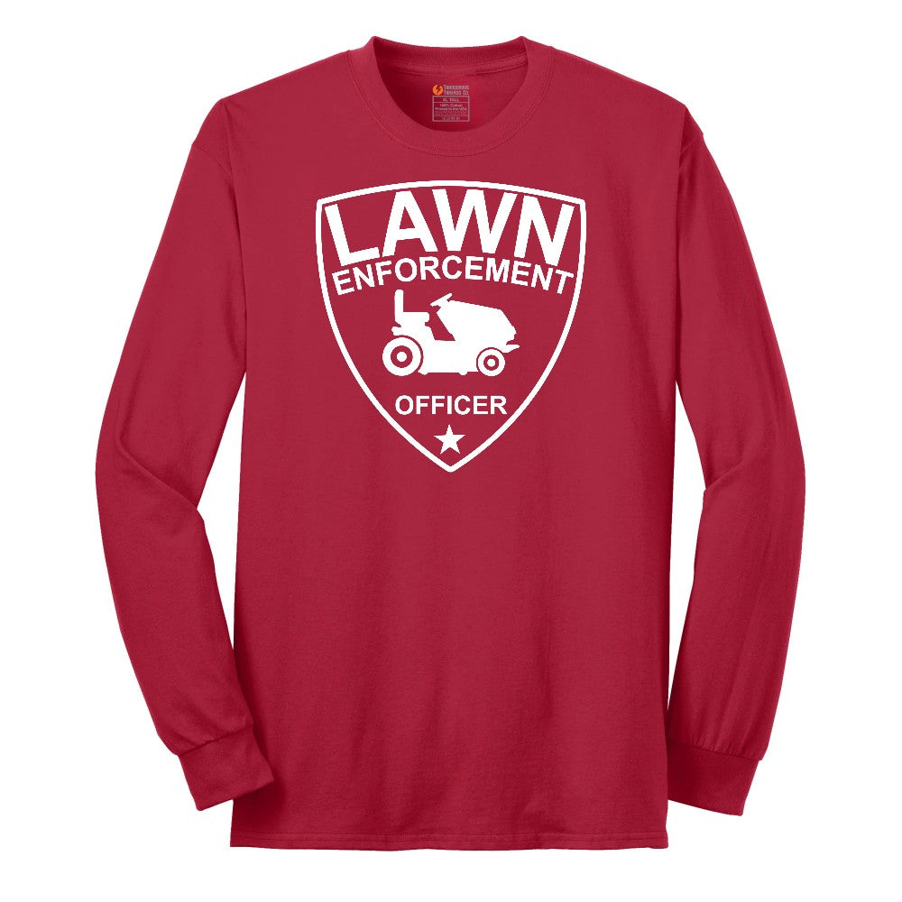 Lawn Enforcement Officer Long Sleeve Tee - Red