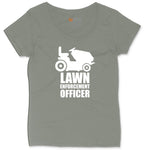 Lawn Enforcement Officer No Badge Version Ladies Curvy Tee - Bamboo Blackout