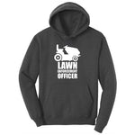 Lawn Enforcement Officer No Badge Version Ladies Hoodie - Dark Heather Grey