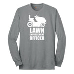 Lawn Enforcement Officer No Badge Version Long Sleeve Tee - Athletic Grey