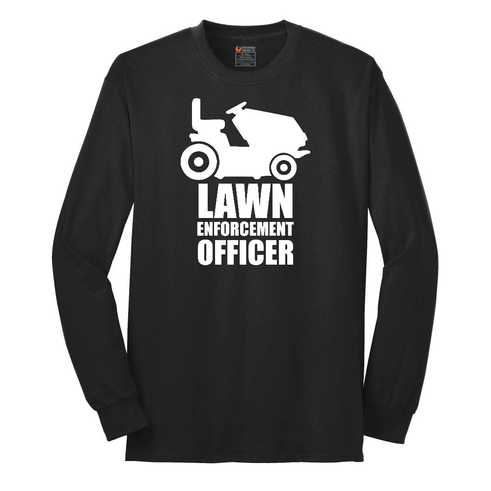 Lawn Enforcement Officer No Badge Version Long Sleeve Tee - Jet Black