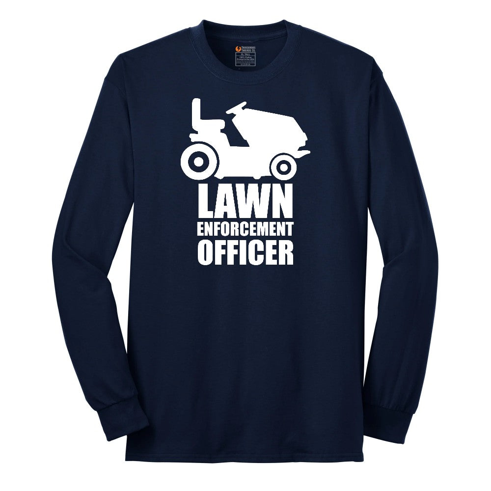 Lawn Enforcement Officer No Badge Version Long Sleeve Tee - Navy