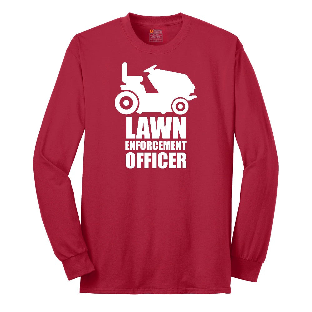 Lawn Enforcement Officer No Badge Version Long Sleeve Tee - Red