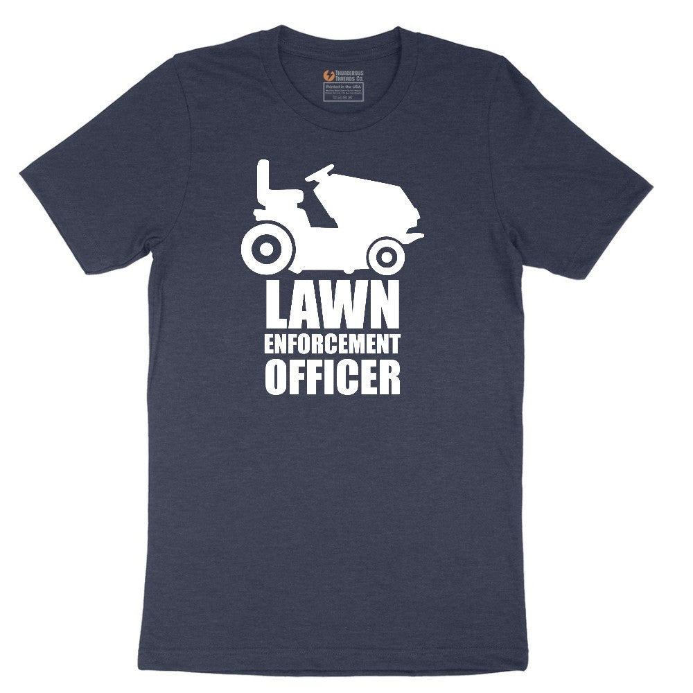Lawn Enforcement Officer No Badge Version Short Sleeve Tee - Heather Navy
