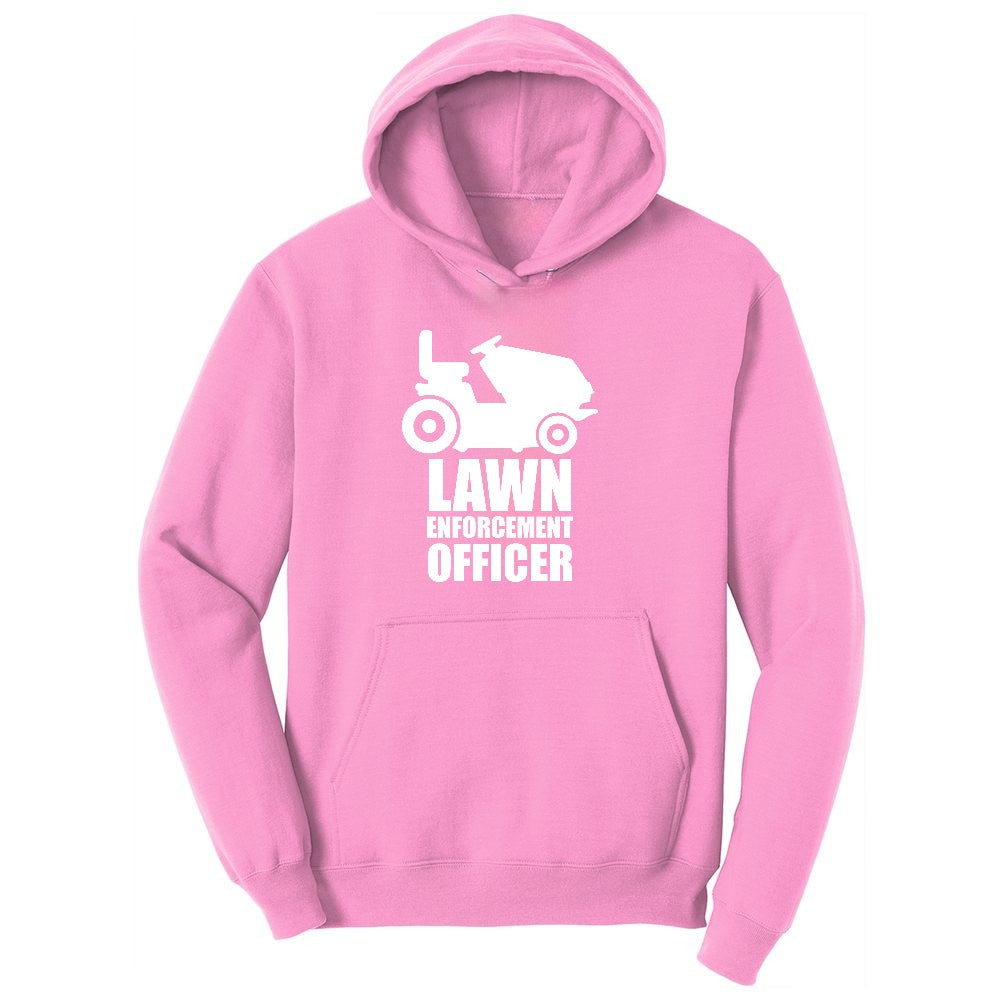 Lawn Enforcement Officer No Badge Version Youth Hoodie - Candy Pink
