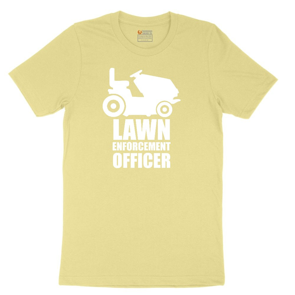 Lawn Enforcement Officer No Badge Version Youth Short Sleeve Tee - Yellow