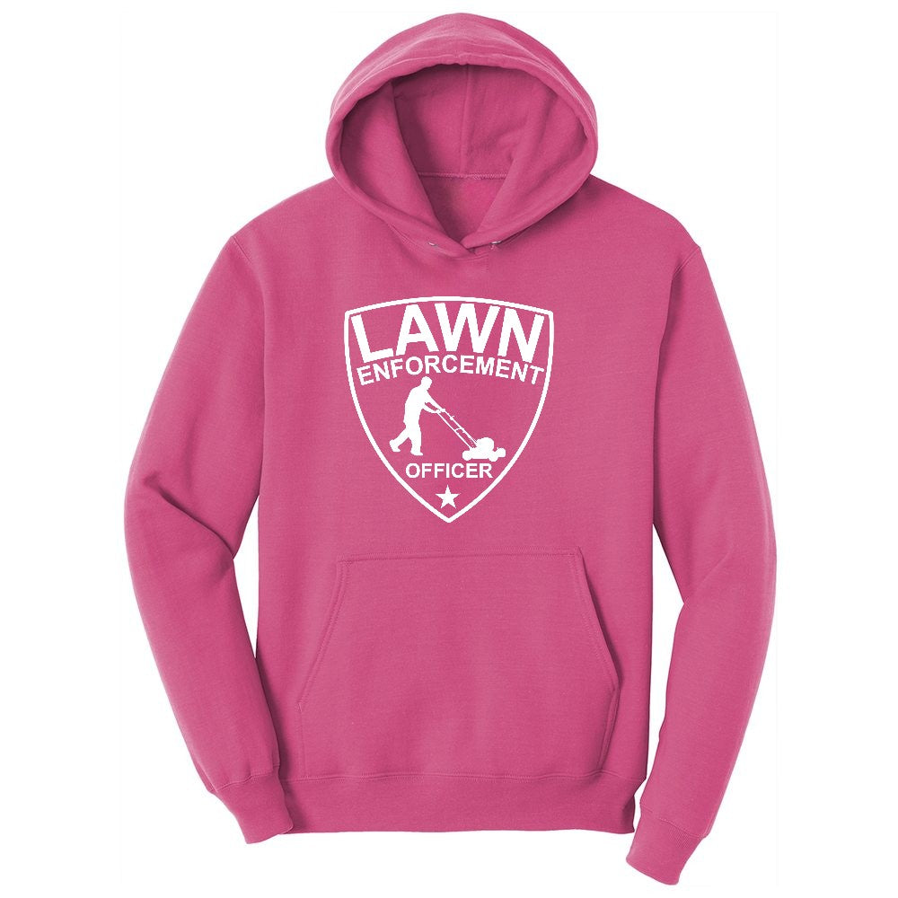 Lawn Enforcement Officer Push Mower Version Ladies Hoodie - Sangria
