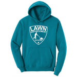 Lawn Enforcement Officer Push Mower Version Ladies Hoodie - Teal