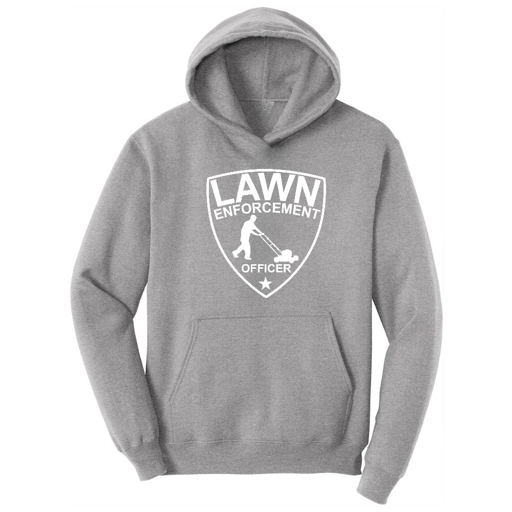 Lawn Enforcement Officer Push Mower Version Hoodie - Athletic Heather