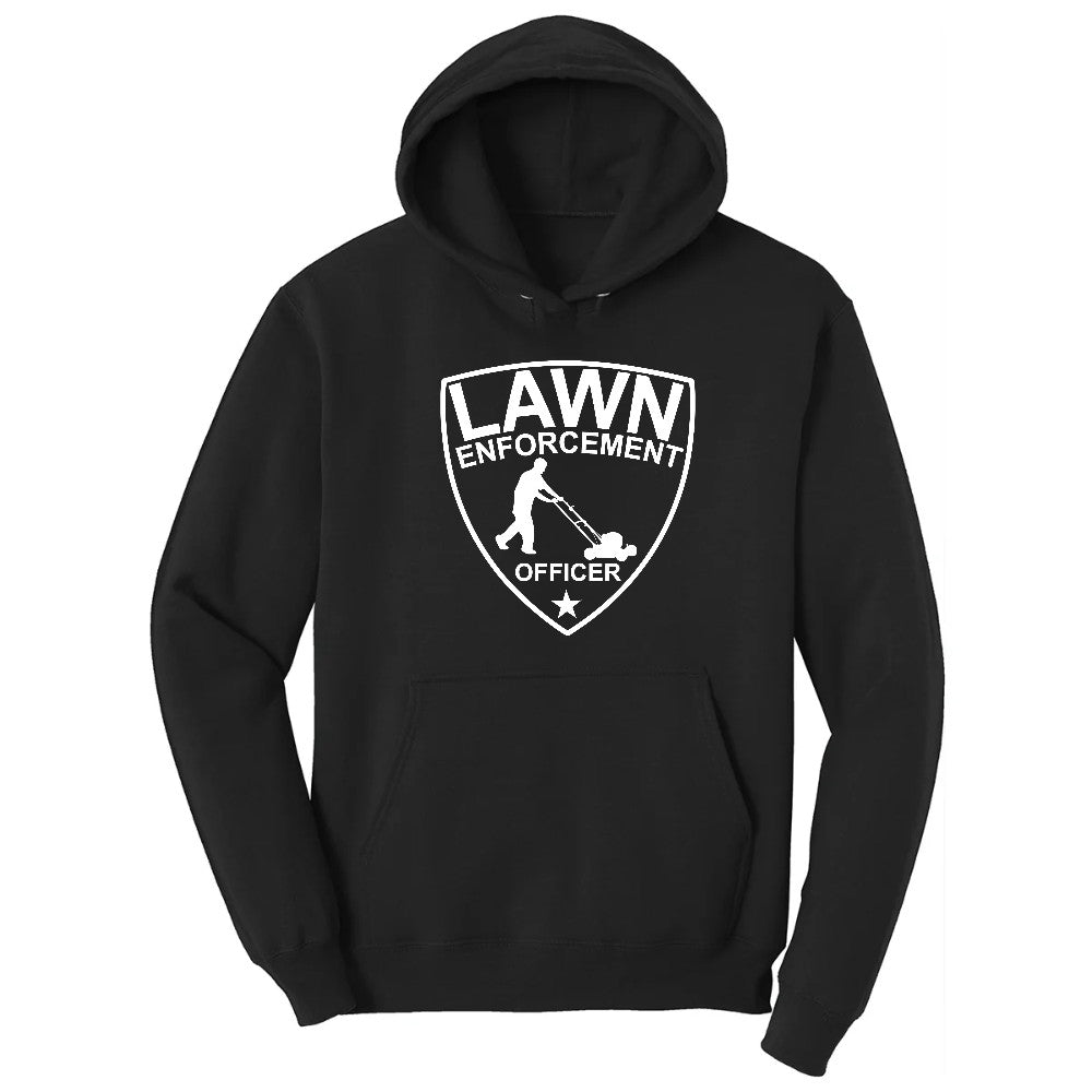Lawn Enforcement Officer Push Mower Version Hoodie - Jet Black
