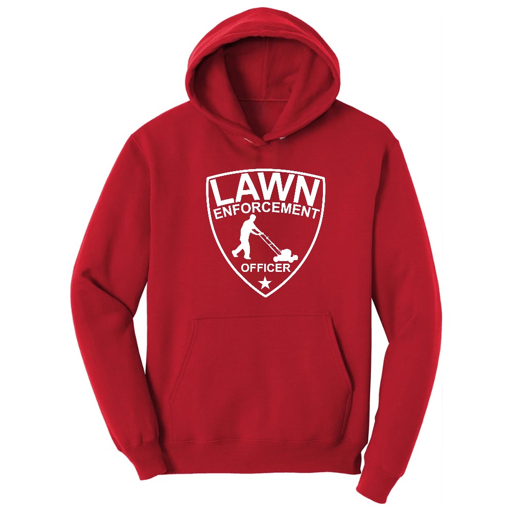 Lawn Enforcement Officer Push Mower Version Hoodie - Red