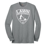 Lawn Enforcement Officer Push Mower Version Long Sleeve Tee - Athletic Grey