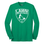 Lawn Enforcement Officer Push Mower Version Long Sleeve Tee - Kelly Green