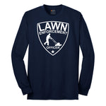 Lawn Enforcement Officer Push Mower Version Long Sleeve Tee - Navy