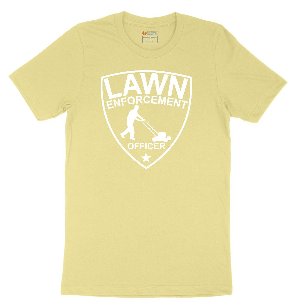 Lawn Enforcement Officer Push Mower Version Youth Short Sleeve Tee - Yellow
