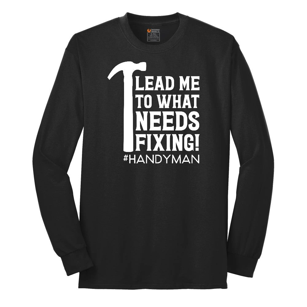 Lead Me to What Needs Fixing Long Sleeve Tee - Jet Black