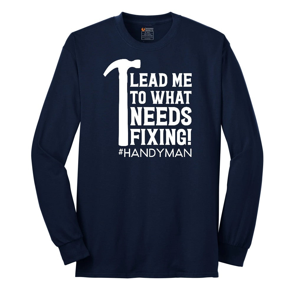 Lead Me to What Needs Fixing Long Sleeve Tee - Navy