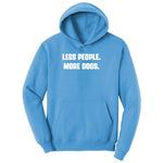 Less People More Dogs Ladies Hoodie - Aquatic Blue