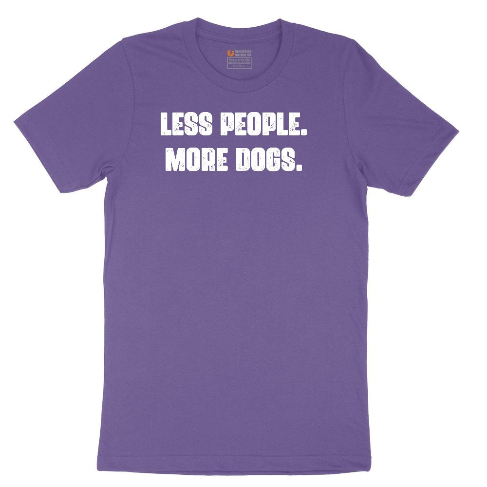 Less People More Dogs Ladies Short Sleeve Tee - Vintage Purple