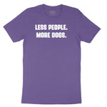 Less People More Dogs Ladies Short Sleeve Tee - Vintage Purple