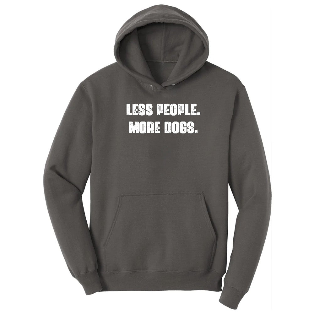 Less People More Dogs Hoodie - Charcoal
