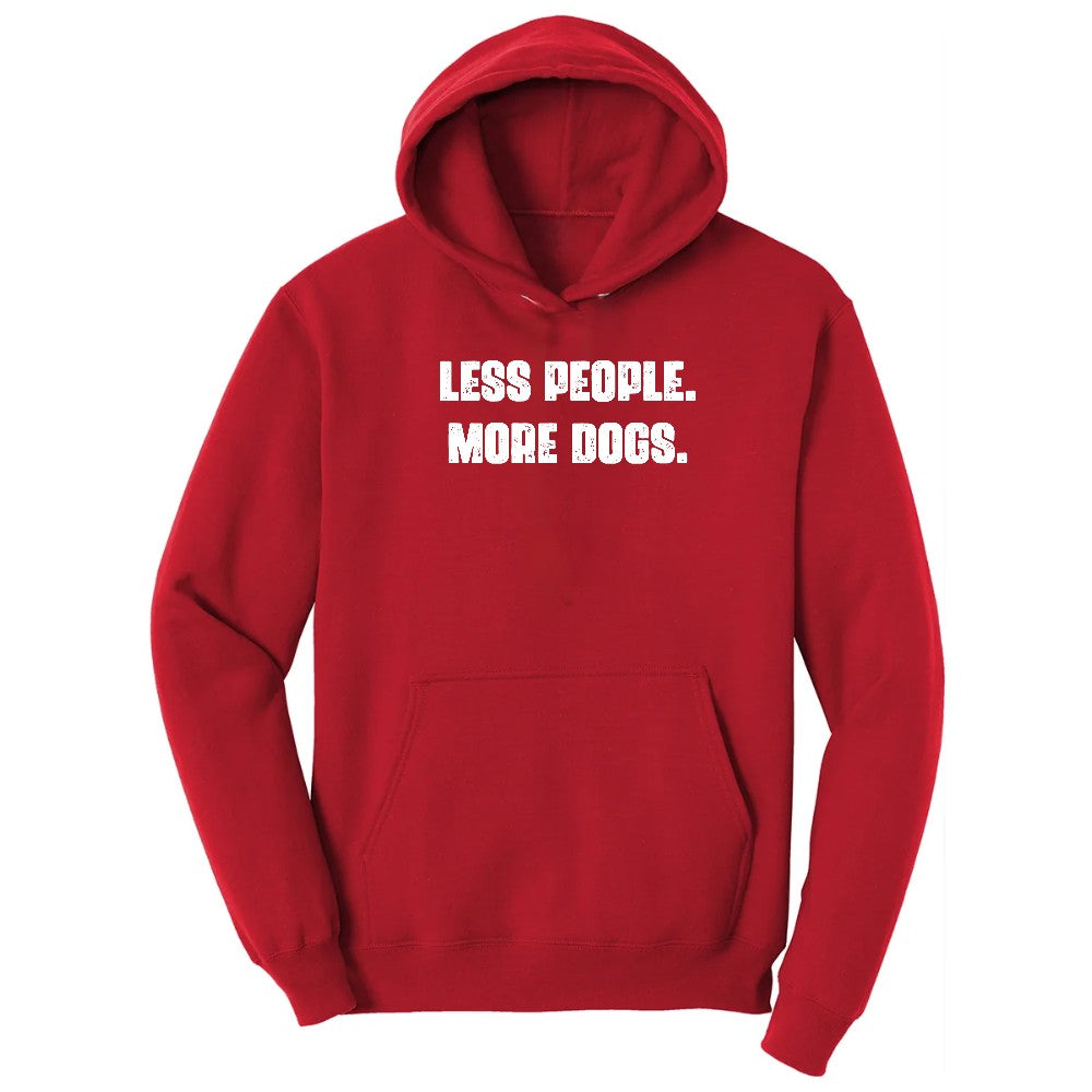Less People More Dogs Hoodie - Red