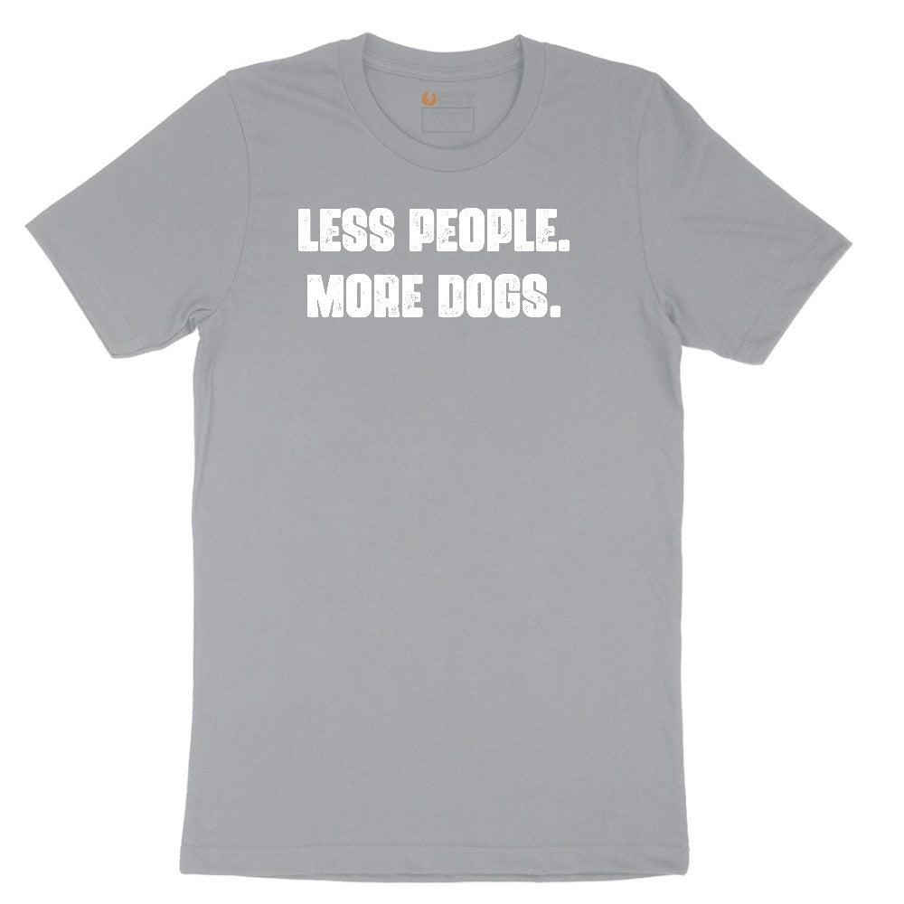 Less People More Dogs Short Sleeve Tee - Athletic Heather Grey