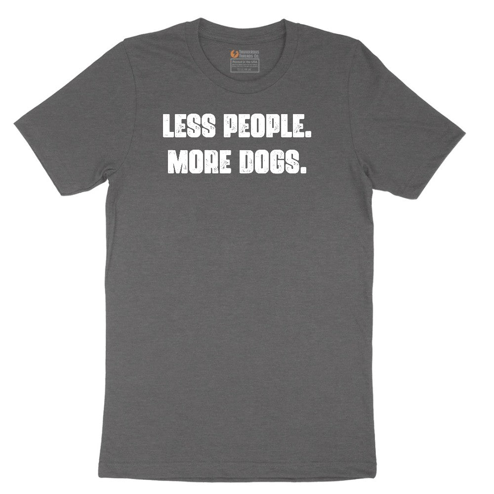 Less People More Dogs Short Sleeve Tee - Dark Heather Grey