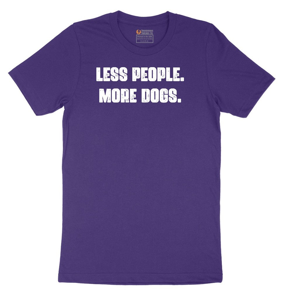 Less People More Dogs Short Sleeve Tee - Team Purple