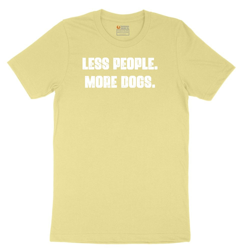 Less People More Dogs Toddler Short Sleeve Tee - Yellow