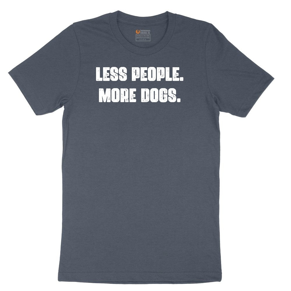 Less People More Dogs Youth Short Sleeve Tee - Heather Navy