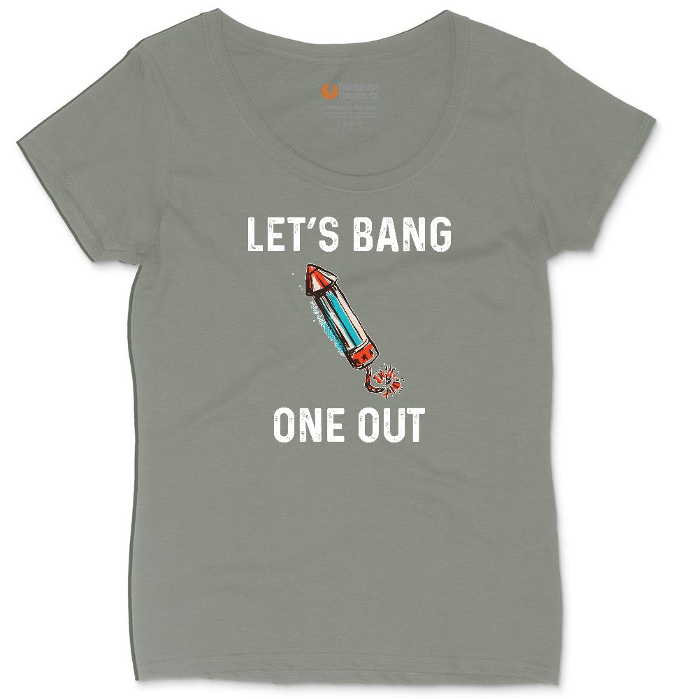 Lets Bang One Out Ladies Curvy Tee - Bamboo Blackout