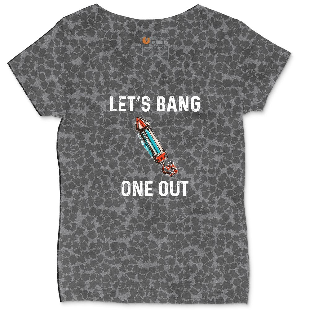 Lets Bang One Out Ladies Curvy Tee - Black Leopard