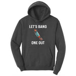 Lets Bang One Out Ladies Hoodie - Dark Heather Grey