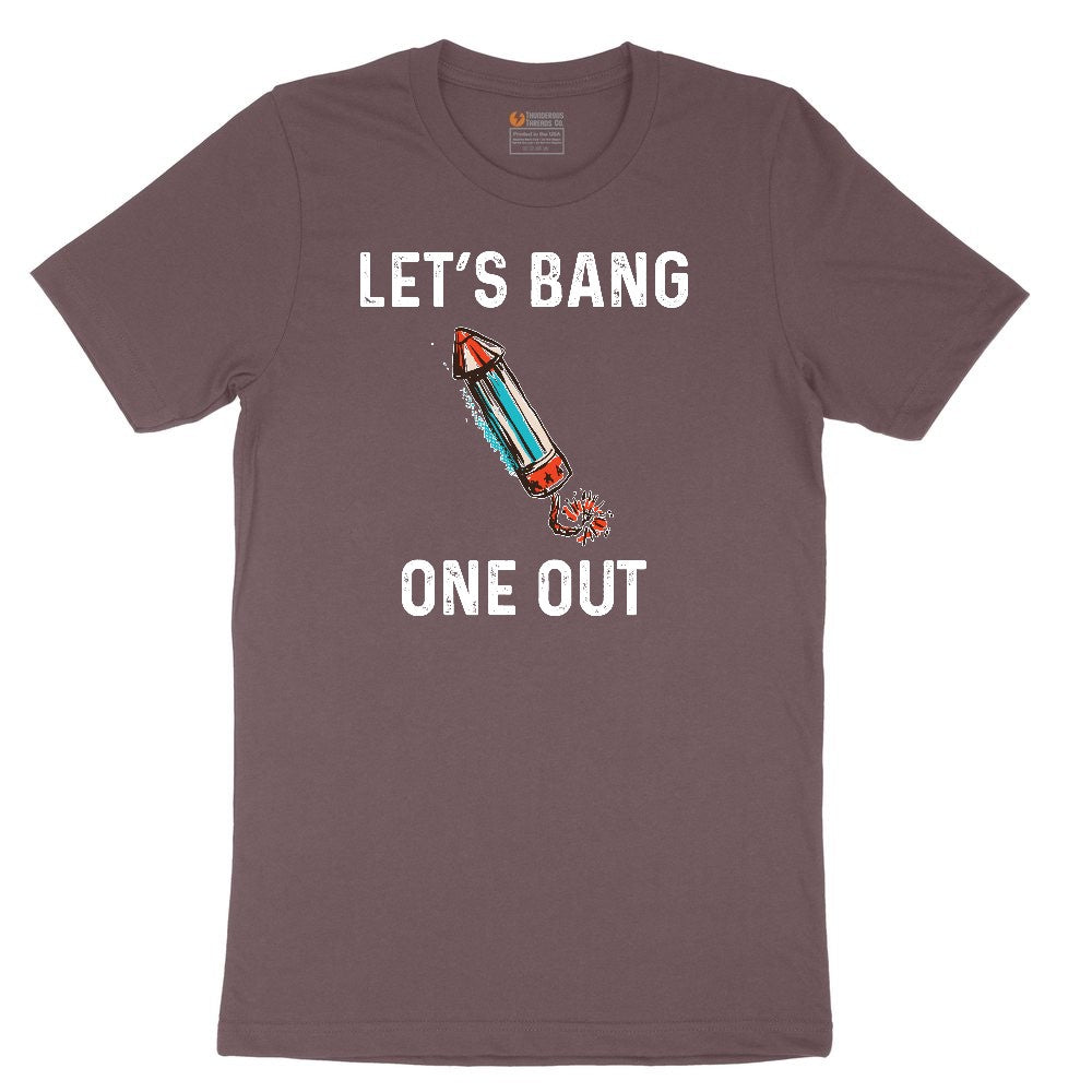 Lets Bang One Out Ladies Short Sleeve Tee - Sangria Blackout