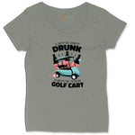 Lets Get Drunk and Drive the Golf Cart Ladies Curvy Tee - Bamboo Blackout