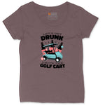 Lets Get Drunk and Drive the Golf Cart Ladies Curvy Tee - Sangria Blackout