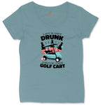 Lets Get Drunk and Drive the Golf Cart Ladies Curvy Tee - Surf Blackout