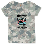 Lets Get Drunk and Drive the Golf Cart Ladies Curvy Tee - Vintage Camo