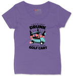 Lets Get Drunk and Drive the Golf Cart Ladies Curvy Tee - Vintage Purple