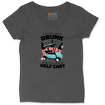 Lets Get Drunk and Drive the Golf Cart Ladies Curvy Tee - Vintage Smoke
