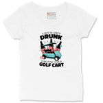 Lets Get Drunk and Drive the Golf Cart Ladies Curvy Tee - White