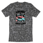Lets Get Drunk and Drive the Golf Cart Ladies Short Sleeve Tee - Black Leopard