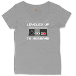 Leveled Up to Husband - Mens T-Shirt Ladies Curvy Tee - Granite Heather