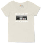 Leveled Up to Husband - Mens T-Shirt Ladies Curvy Tee - Natural Heather