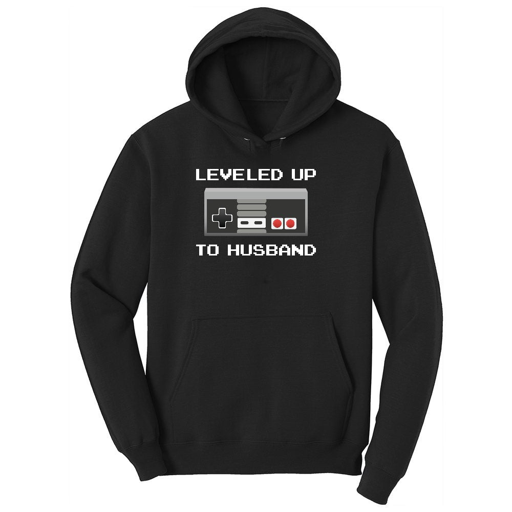 Leveled Up to Husband - Mens T-Shirt Ladies Hoodie - Jet Black