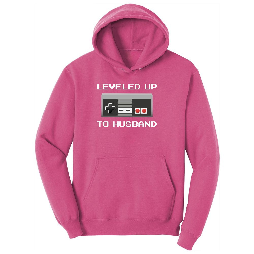 Leveled Up to Husband - Mens T-Shirt Ladies Hoodie - Sangria