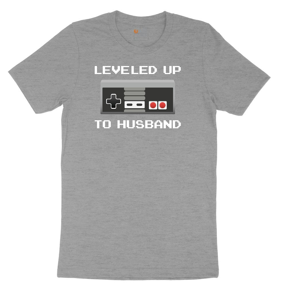 Leveled Up to Husband - Mens T-Shirt Ladies Short Sleeve Tee - Granite Heather