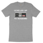 Leveled Up to Husband - Mens T-Shirt Ladies Short Sleeve Tee - Granite Heather