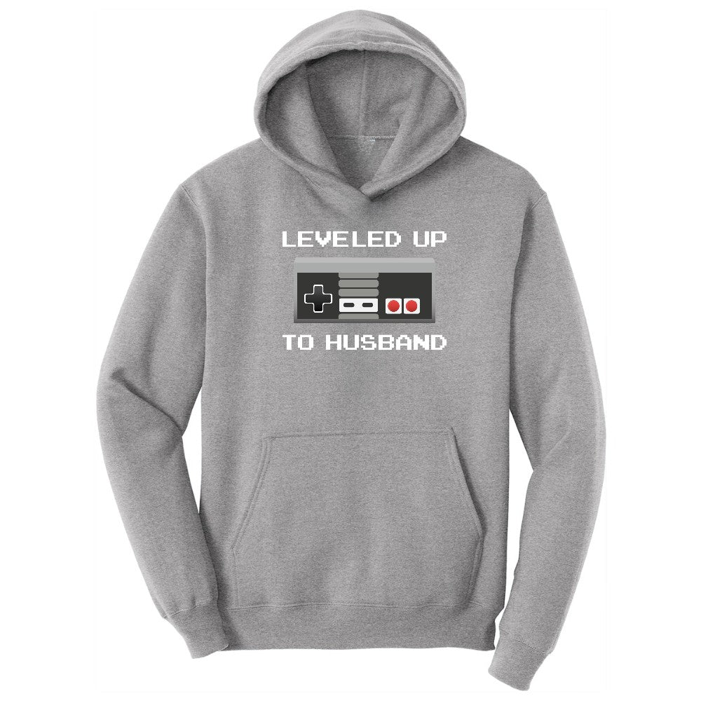 Leveled Up to Husband - Mens T-Shirt Hoodie - Athletic Heather